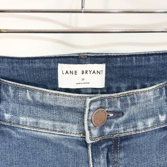 Lane Bryant Plus Size 20 Jeans‎ Ripped Distressed Raw Hem Skinny Stretch 475 - Picture 12 of 13